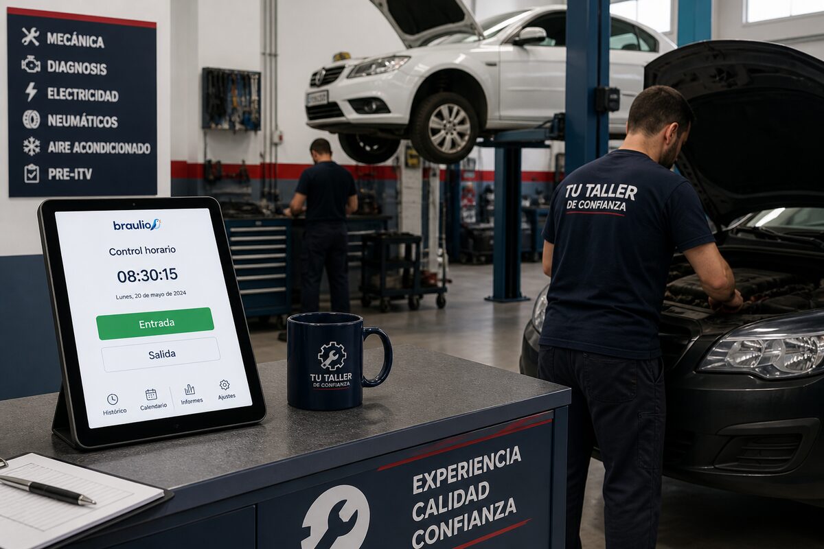 Control horario para talleres mecánicos