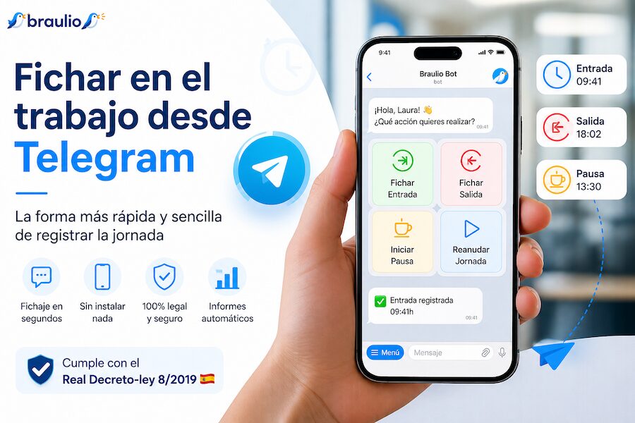 Fichar en el trabajo desde Telegram: la forma más rápida y sencilla de registrar la jornada