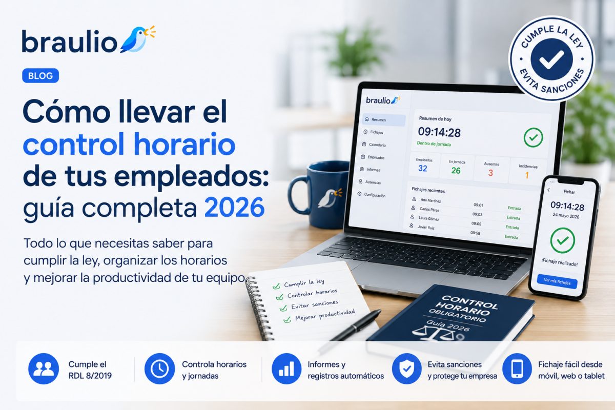Cómo llevar el control horario de tus empleados: guía completa 2026