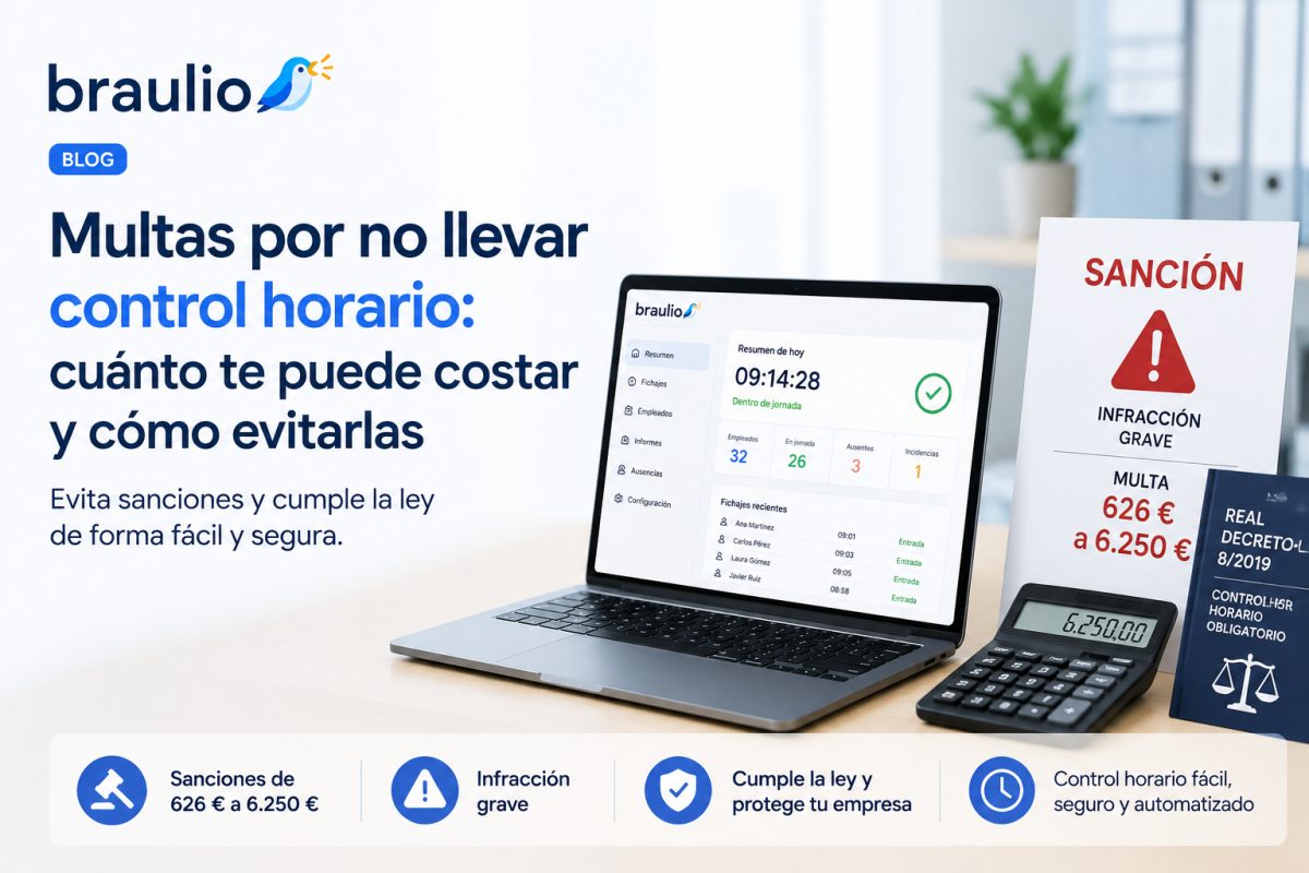 Multas por no tener control horario: cuánto te puede costar y cómo evitarlas